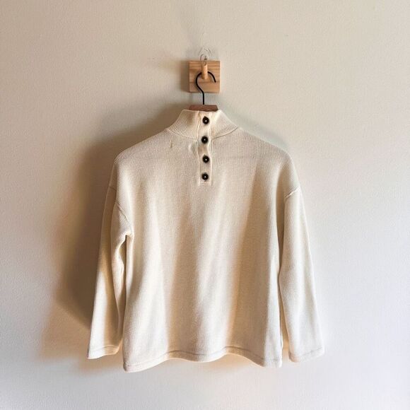 Madewell Button Back Mock Neck Sweater Size XS - Picture 6 of 8